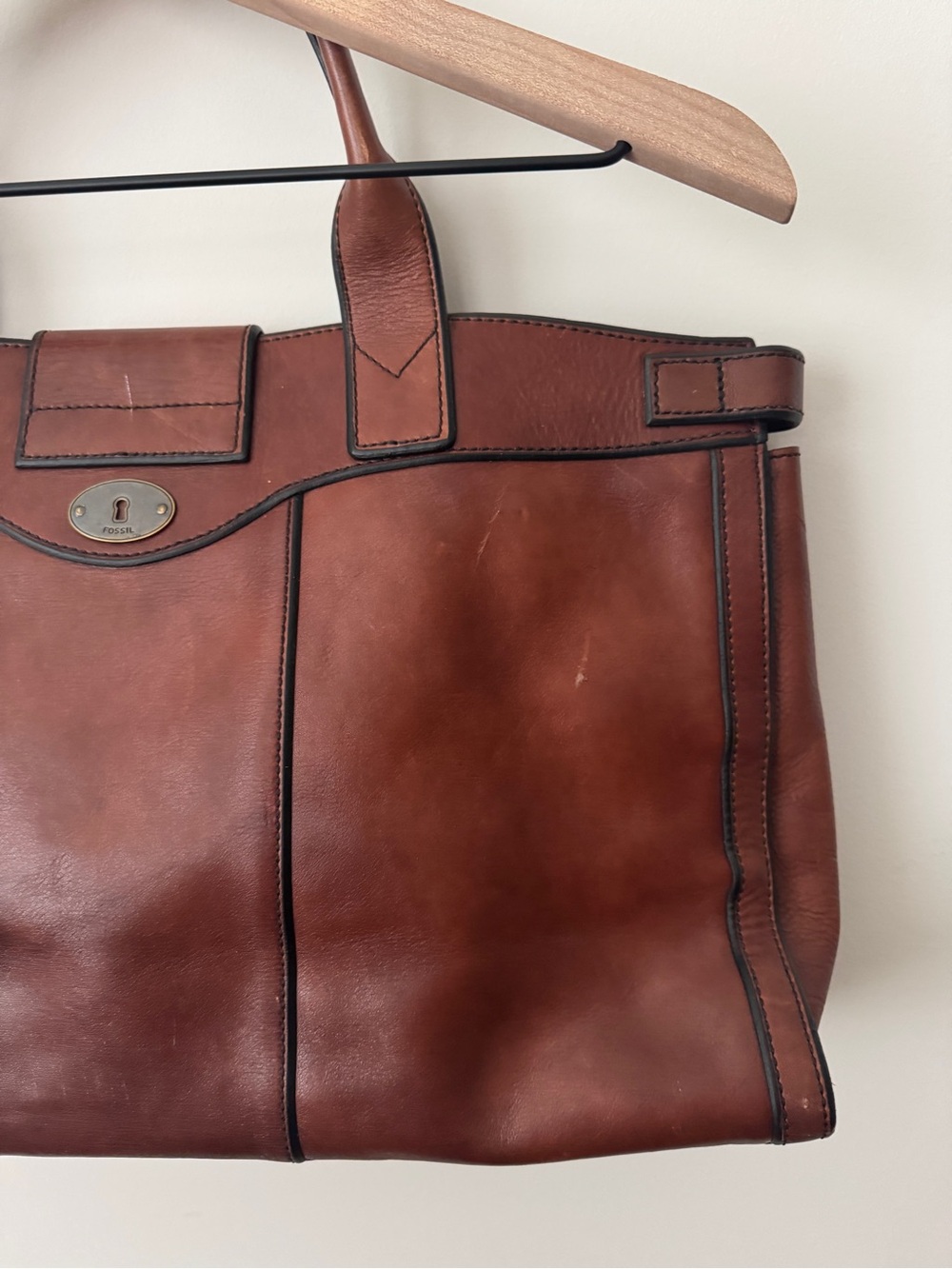 Fossil Long Live Vintage 1954 Leather Bag Purse - Picture 8 of 12